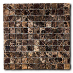 1x1 Emperador Dark Marble Honed Mosaic Tile - American Tile Depot