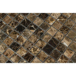 1x1 Emperador Dark Marble Polished Mosaic Tile 1x1 Emperador Dark Marble Polished Mosaic Tile - American Tile Depot