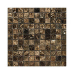 1x1 Emperador Dark Marble Polished Mosaic Tile 1x1 Emperador Dark Marble Polished Mosaic Tile - American Tile Depot