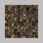 1x1 Emperador Dark Marble Tumbled Mosaic Tile 1x1 Emperador Dark Marble Tumbled Mosaic Tile - American Tile Depot
