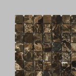 1x1 Emperador Dark Marble Tumbled Mosaic Tile 1x1 Emperador Dark Marble Tumbled Mosaic Tile - American Tile Depot