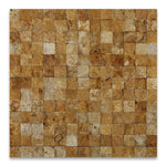 1x1 Gold / Yellow Travertine Split-Faced Mosaic Tile 1x1 Gold / Yellow Travertine Split-Faced Mosaic Tile - American Tile Depot