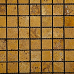 1x1 Gold / Yellow Travertine Tumbled Mosaic Tile 1x1 Gold / Yellow Travertine Tumbled Mosaic Tile - American Tile Depot