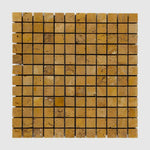 1x1 Gold / Yellow Travertine Tumbled Mosaic Tile 1x1 Gold / Yellow Travertine Tumbled Mosaic Tile - American Tile Depot