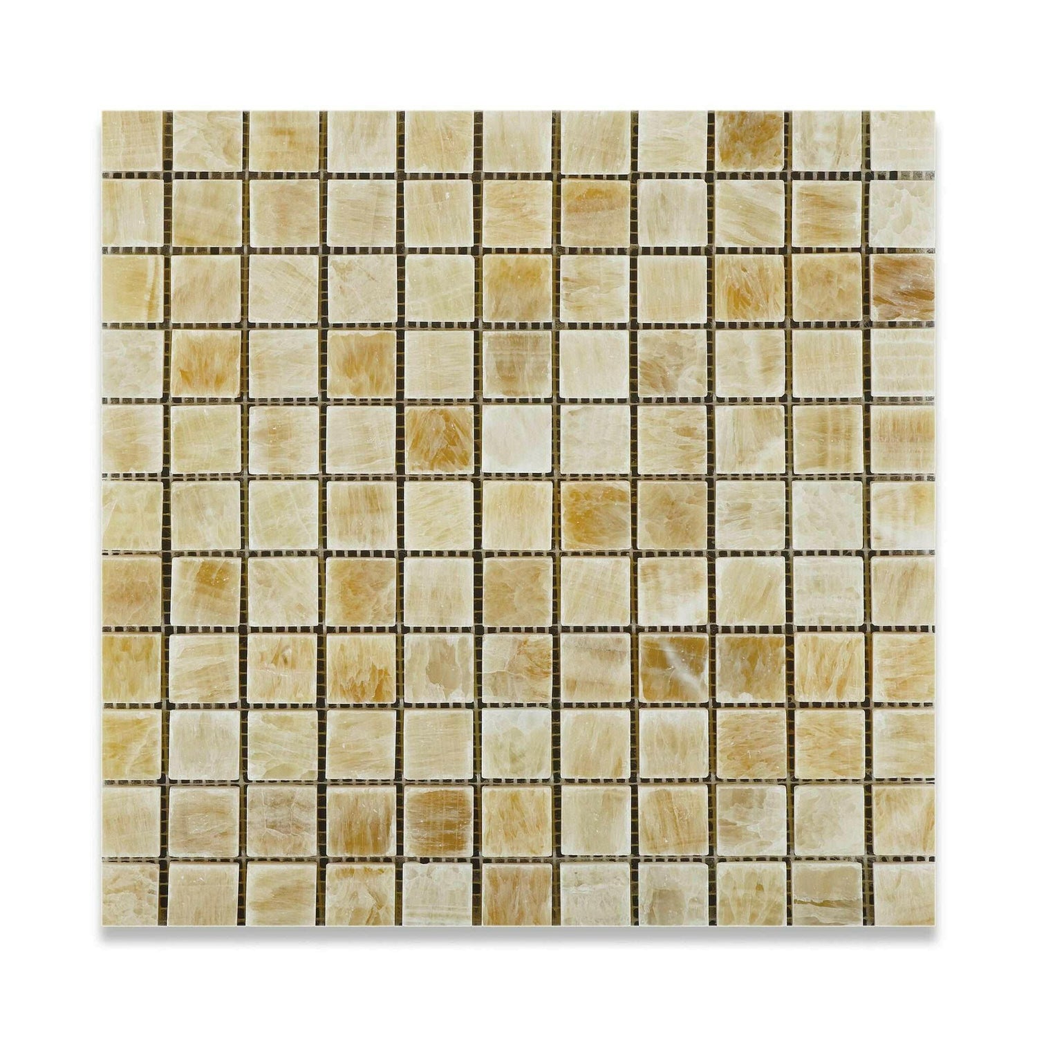 1x1 Honey Onyx Polished Mosaic Tile 1x1 Honey Onyx Polished Mosaic Tile - American Tile Depot