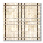 1x1 Ivory Travertine Filled & Honed Mosaic Tile - American Tile Depot