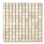 1x1 Ivory Travertine Filled & Honed Mosaic Tile - American Tile Depot