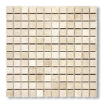 1x1 Ivory Travertine Filled & Honed Mosaic Tile - American Tile Depot