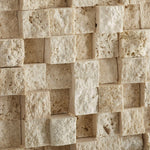 1x1 Ivory Travertine HI-LOW Split-Faced Mosaic Tile 1x1 Ivory Travertine HI-LOW Split-Faced Mosaic Tile - American Tile Depot