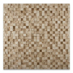 1x1 Ivory Travertine HI-LOW Split-Faced Mosaic Tile 1x1 Ivory Travertine HI-LOW Split-Faced Mosaic Tile - American Tile Depot