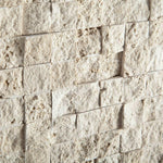 1x1 Ivory Travertine Split-Faced Mosaic Tile 1x1 Ivory Travertine Split-Faced Mosaic Tile - American Tile Depot