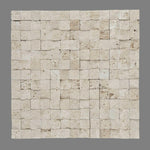 1x1 Ivory Travertine Split-Faced Mosaic Tile 1x1 Ivory Travertine Split-Faced Mosaic Tile - American Tile Depot