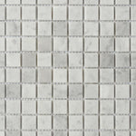 1x1 Mineralis Carrara Marble Polished Stone & Glass Mosaic Tile 1x1 Mineralis Carrara Marble Polished Stone & Glass Mosaic Tile - American Tile Depot
