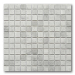 1x1 Mineralis Carrara Marble Polished Stone & Glass Mosaic Tile 1x1 Mineralis Carrara Marble Polished Stone & Glass Mosaic Tile - American Tile Depot