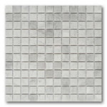 1x1 Mineralis Carrara Marble Polished Stone & Glass Mosaic Tile 1x1 Mineralis Carrara Marble Polished Stone & Glass Mosaic Tile - American Tile Depot