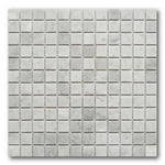 1x1 Mineralis Carrara Marble Polished Stone & Glass Mosaic Tile 1x1 Mineralis Carrara Marble Polished Stone & Glass Mosaic Tile - American Tile Depot