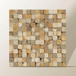 1x1 Mixed Travertine HI-LOW Split-Faced Mosaic Tile 1x1 Mixed Travertine HI-LOW Split-Faced Mosaic Tile - American Tile Depot