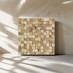 1x1 Mixed Travertine HI-LOW Split-Faced Mosaic Tile 1x1 Mixed Travertine HI-LOW Split-Faced Mosaic Tile - American Tile Depot