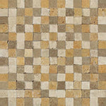 1x1 Mixed Travertine Split-Faced Mosaic Tile 1x1 Mixed Travertine Split-Faced Mosaic Tile - American Tile Depot