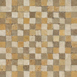 1x1 Mixed Travertine Split-Faced Mosaic Tile 1x1 Mixed Travertine Split-Faced Mosaic Tile - American Tile Depot