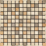 1x1 Mixed Travertine Tumbled Mosaic Tile - American Tile Depot