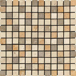 1x1 Mixed Travertine Tumbled Mosaic Tile - American Tile Depot