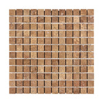 1x1 Noce Travertine Filled & Honed Mosaic Tile 1x1 Noce Travertine Filled & Honed Mosaic Tile - American Tile Depot