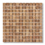 1x1 Noce Travertine Filled & Honed Mosaic Tile - American Tile Depot