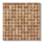1x1 Noce Travertine Filled & Honed Mosaic Tile - American Tile Depot