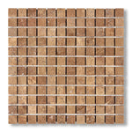 1x1 Noce Travertine Filled & Honed Mosaic Tile - American Tile Depot