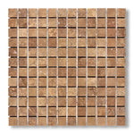 1x1 Noce Travertine Filled & Honed Mosaic Tile - American Tile Depot