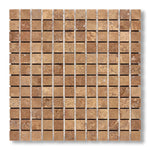 1x1 Noce Travertine Filled & Honed Mosaic Tile - American Tile Depot