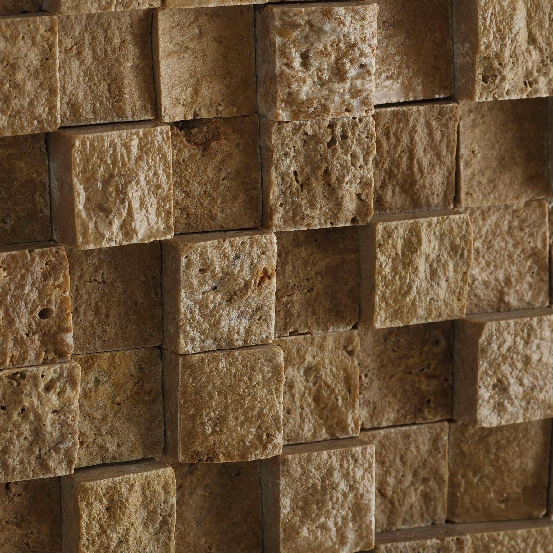 1x1 Noce Travertine HI-LOW Split-Faced Mosaic Tile 1x1 Noce Travertine HI-LOW Split-Faced Mosaic Tile - American Tile Depot