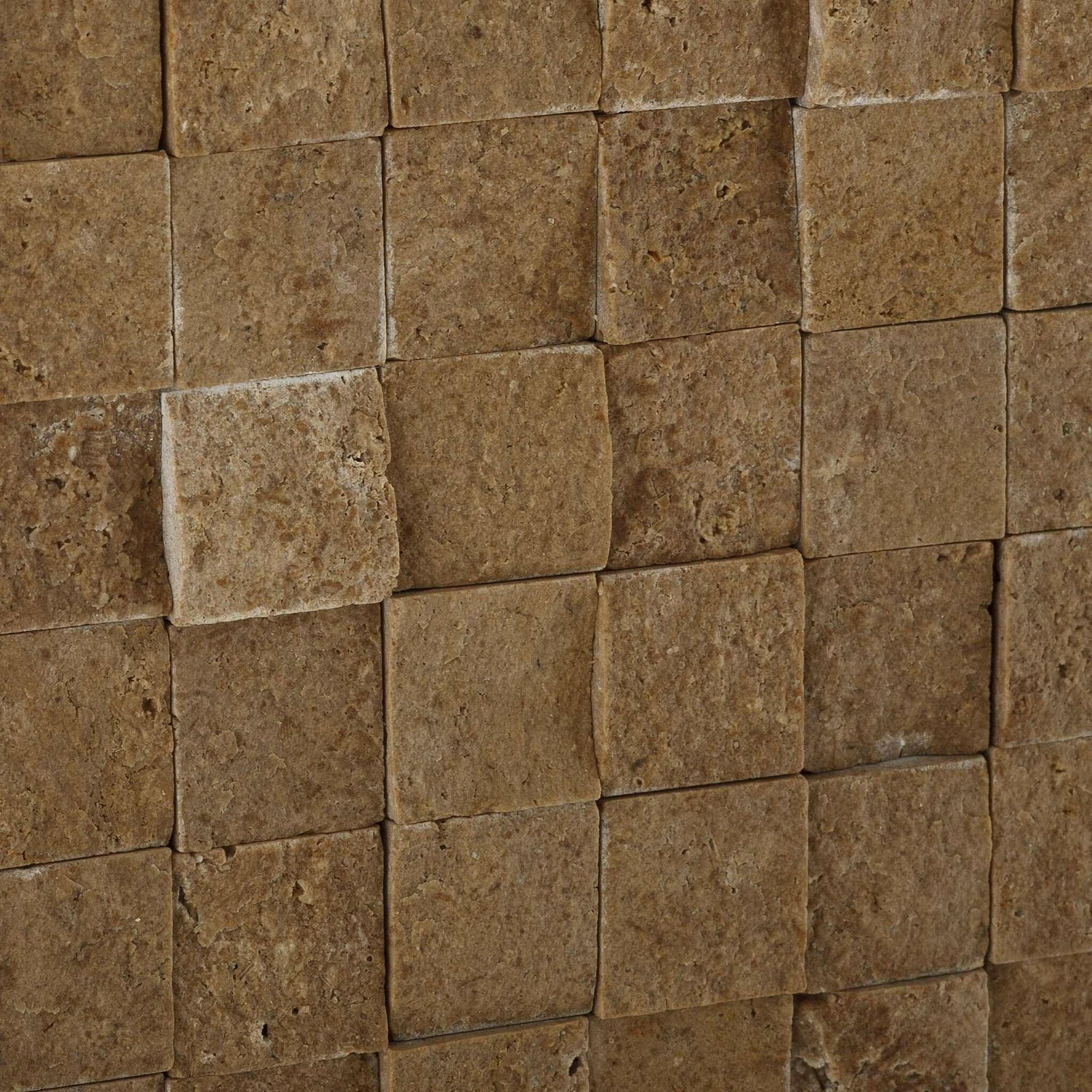 1x1 Noce Travertine Split-Faced Mosaic Tile 1x1 Noce Travertine Split-Faced Mosaic Tile - American Tile Depot
