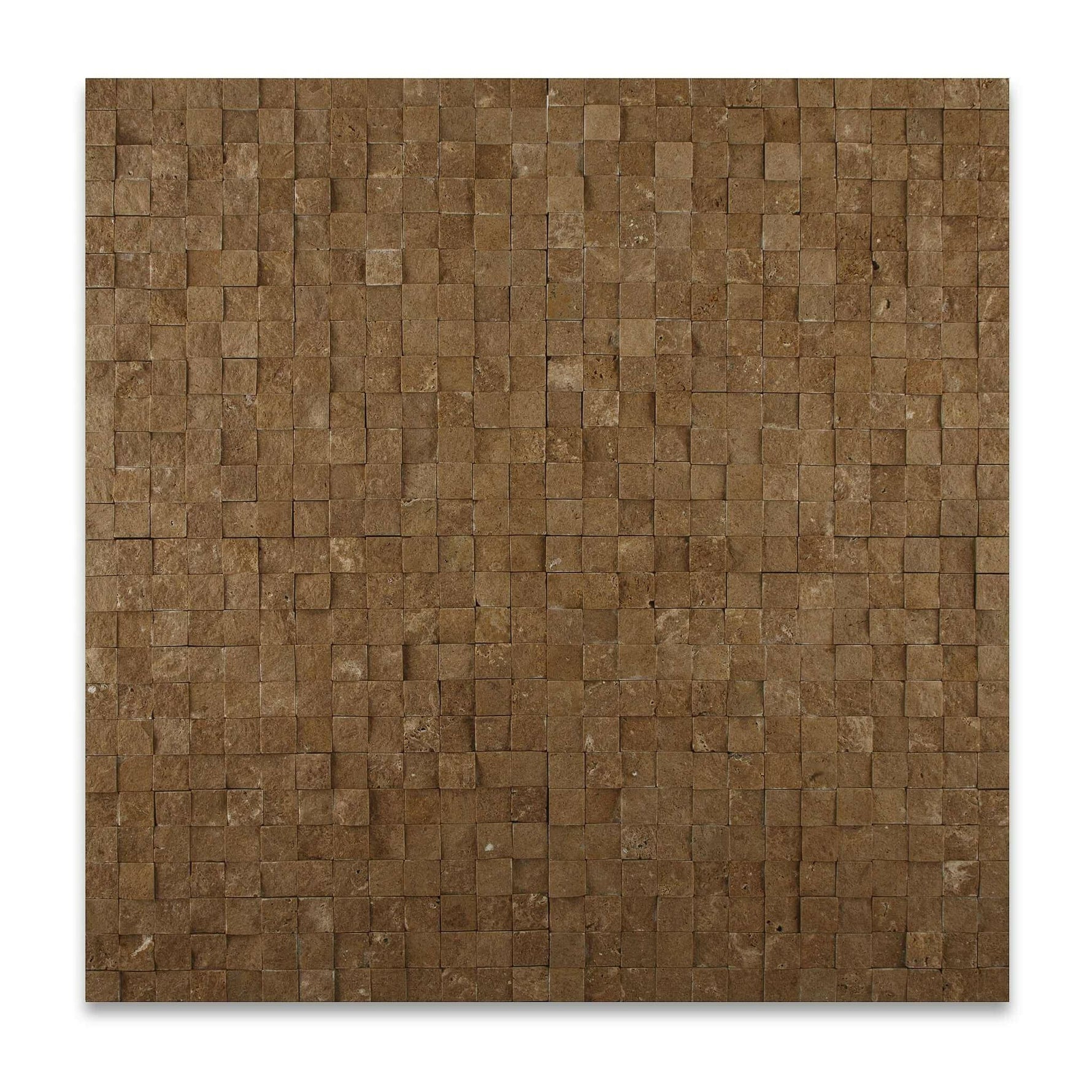 1x1 Noce Travertine Split-Faced Mosaic Tile 1x1 Noce Travertine Split-Faced Mosaic Tile - American Tile Depot