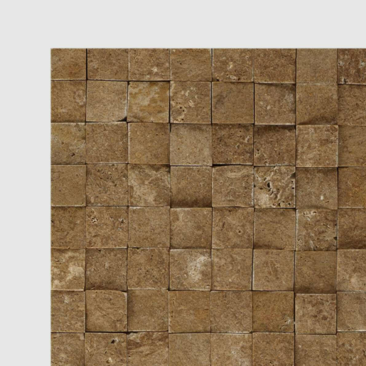 1x1 Noce Travertine Split-Faced Mosaic Tile 1x1 Noce Travertine Split-Faced Mosaic Tile - American Tile Depot