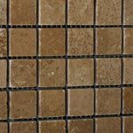1x1 Noce Travertine Tumbled Mosaic Tile 1x1 Noce Travertine Tumbled Mosaic Tile - American Tile Depot
