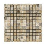1x1 Philadelphia Travertine Tumbled Mosaic Tile - American Tile Depot