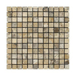 1x1 Philadelphia Travertine Tumbled Mosaic Tile - American Tile Depot