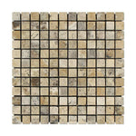 1x1 Philadelphia Travertine Tumbled Mosaic Tile - American Tile Depot