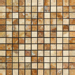 1x1 Scabos Travertine Polished Mosaic Tile 1x1 Scabos Travertine Polished Mosaic Tile - American Tile Depot