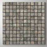 1x1 Silver Travertine Tumbled Mosaic Tile 1x1 Silver Travertine Tumbled Mosaic Tile - American Tile Depot