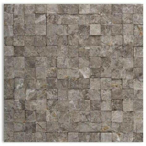 1x1 Tundra Gray (Atlantic Gray) Marble Split-Faced Mosaic Tile 1x1 Tundra Gray (Atlantic Gray) Marble Split-Faced Mosaic Tile - American Tile Depot
