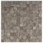1x1 Tundra Gray (Atlantic Gray) Marble Split-Faced Mosaic Tile 1x1 Tundra Gray (Atlantic Gray) Marble Split-Faced Mosaic Tile - American Tile Depot