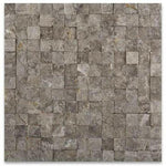 1x1 Tundra Gray (Atlantic Gray) Marble Split-Faced Mosaic Tile 1x1 Tundra Gray (Atlantic Gray) Marble Split-Faced Mosaic Tile - American Tile Depot
