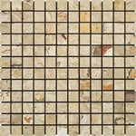 1x1 Valencia Travertine Tumbled Mosaic Tile - American Tile Depot