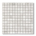 1x1 White Pearl / Botticino Marble Tumbled Mosaic Tile - American Tile Depot