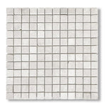 1x1 White Pearl / Botticino Marble Tumbled Mosaic Tile - American Tile Depot