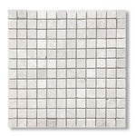 1x1 White Pearl / Botticino Marble Tumbled Mosaic Tile - American Tile Depot