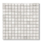1x1 White Pearl / Botticino Marble Tumbled Mosaic Tile - American Tile Depot